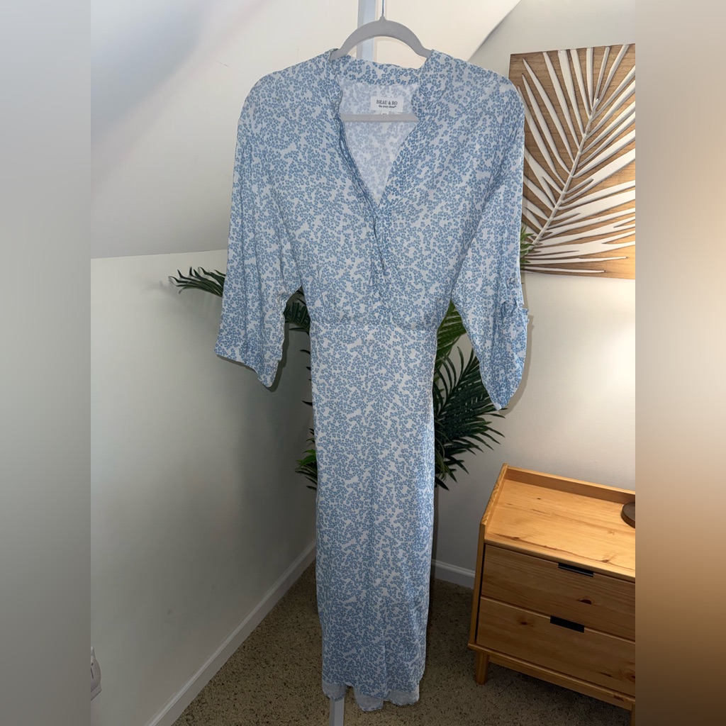 Beau And Ro Every Dress Blue Bonnets Midi Dress Xl